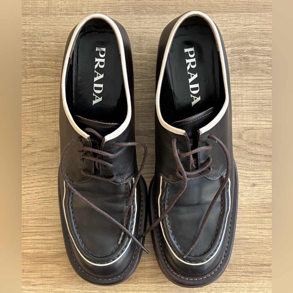 Prada Women’s Brown Leather Oxfords